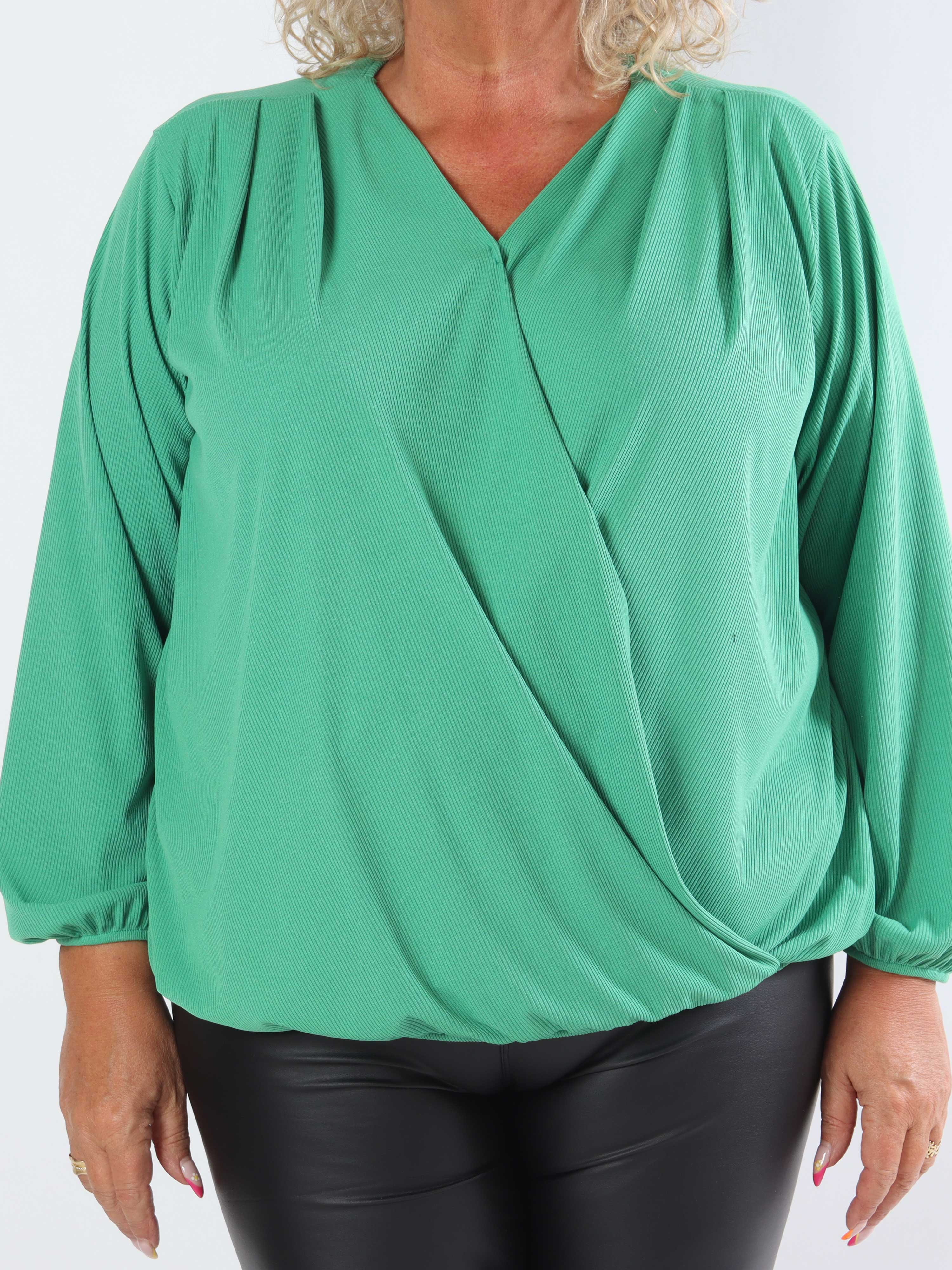 Naomi - Ribbet plus size tunika med elastik